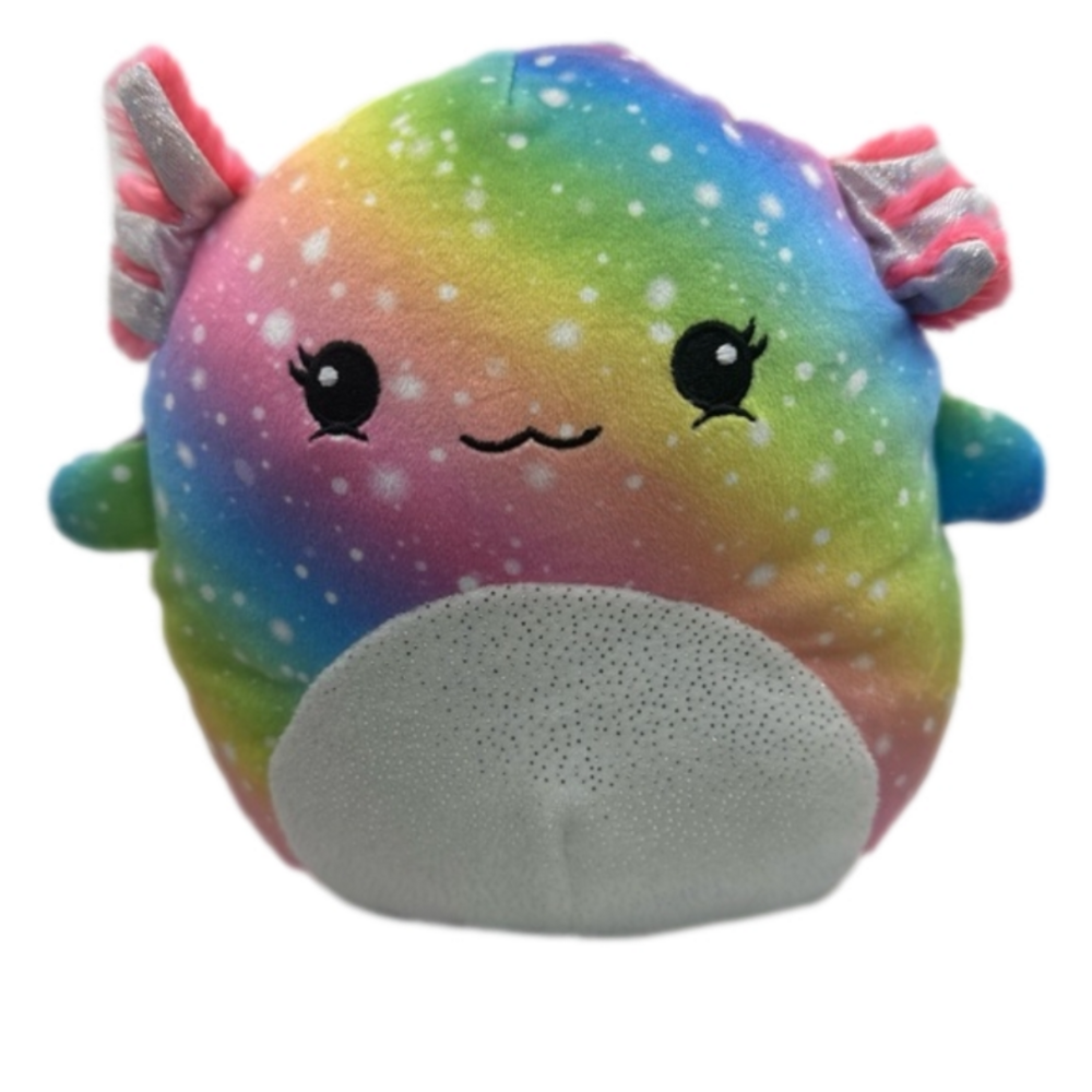 Squishmallows Mystery Squad Caslina Axolotl Rainbow Galaxy Rare 8" Toy Plushie